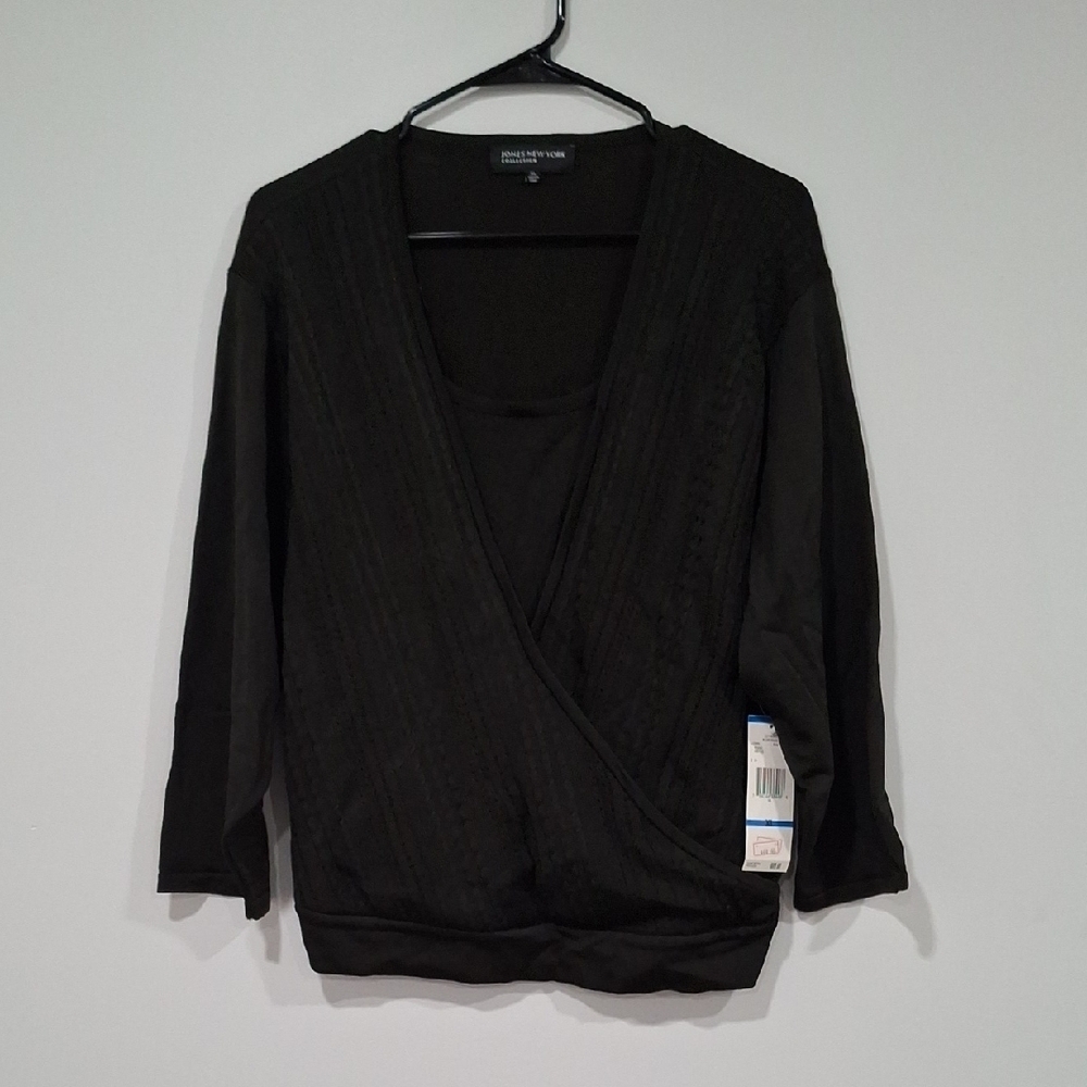 NWT.Jones New York Women's Dark Knit Sweater Size XL